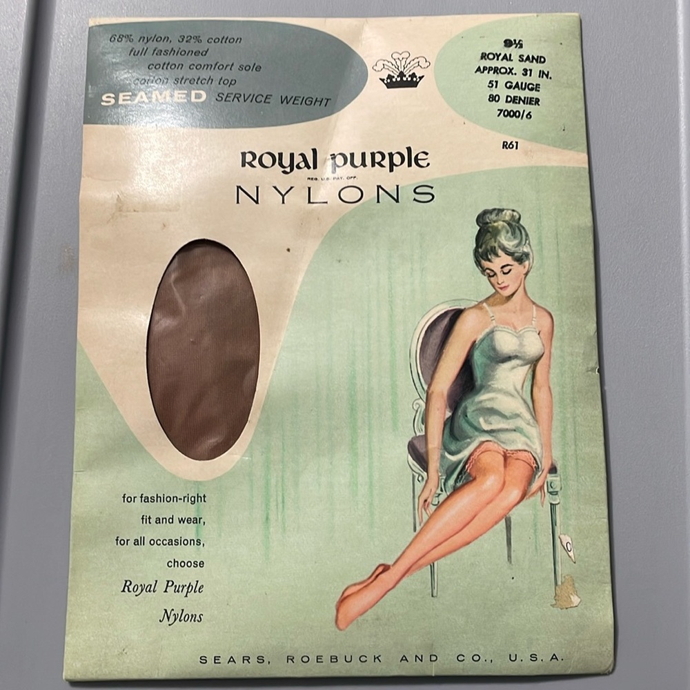 NWT Dead-stock Vintage Royal Purple Nylons